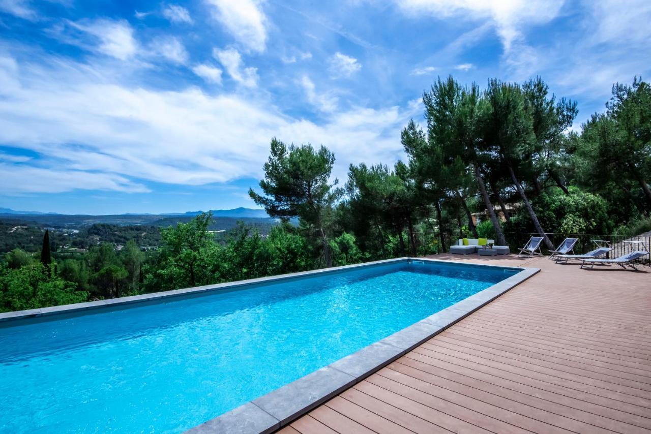 Villa Lumineuse Avec Piscine Clim 1Ere Etage Vue Panoramique Sur Les Montagnes Sur Le Site De La Sainte-Victoire Le Tholonet Ngoại thất bức ảnh